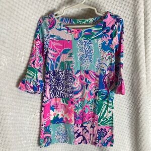 Lilly Pulitzer Colorful Patchwork Print girls dress